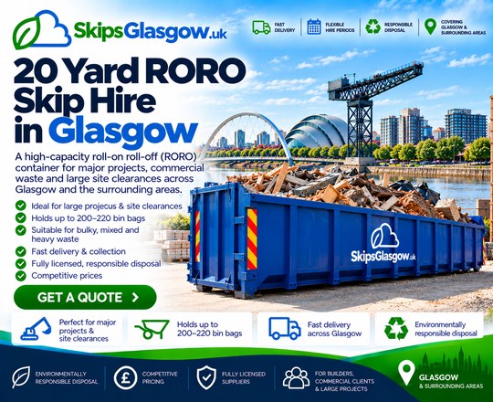 20-Yard RORO Skip in Skip Hire Glasgow