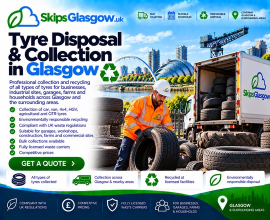 Tyre Disposal in Skip Hire Glasgow